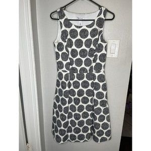 White House Black Market Womens Dress Black & White Polka Dot Pockets Size 8